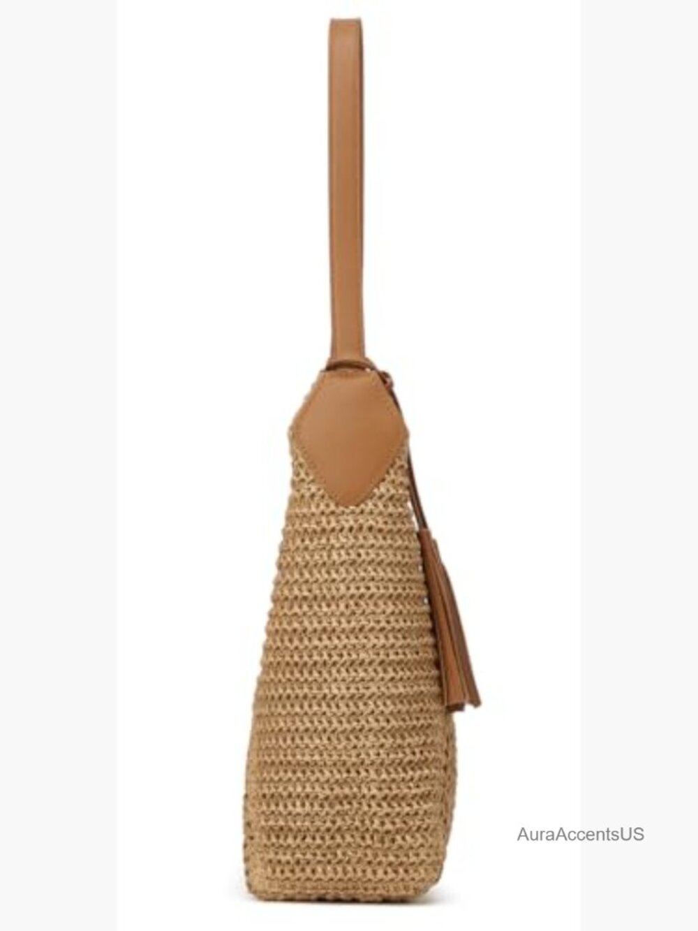 Large Straw Woven Tote Shoulder Bag Summer Beach Tassel Casual Handbag - Picture 5 of 7
